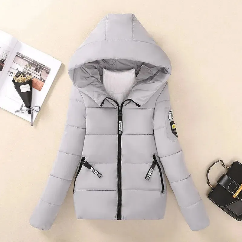 2024 New Winter Jacket for Women – Hooded Short Parkas with Warm Thickened Padding, Korean-Style Loose Cotton Outwear