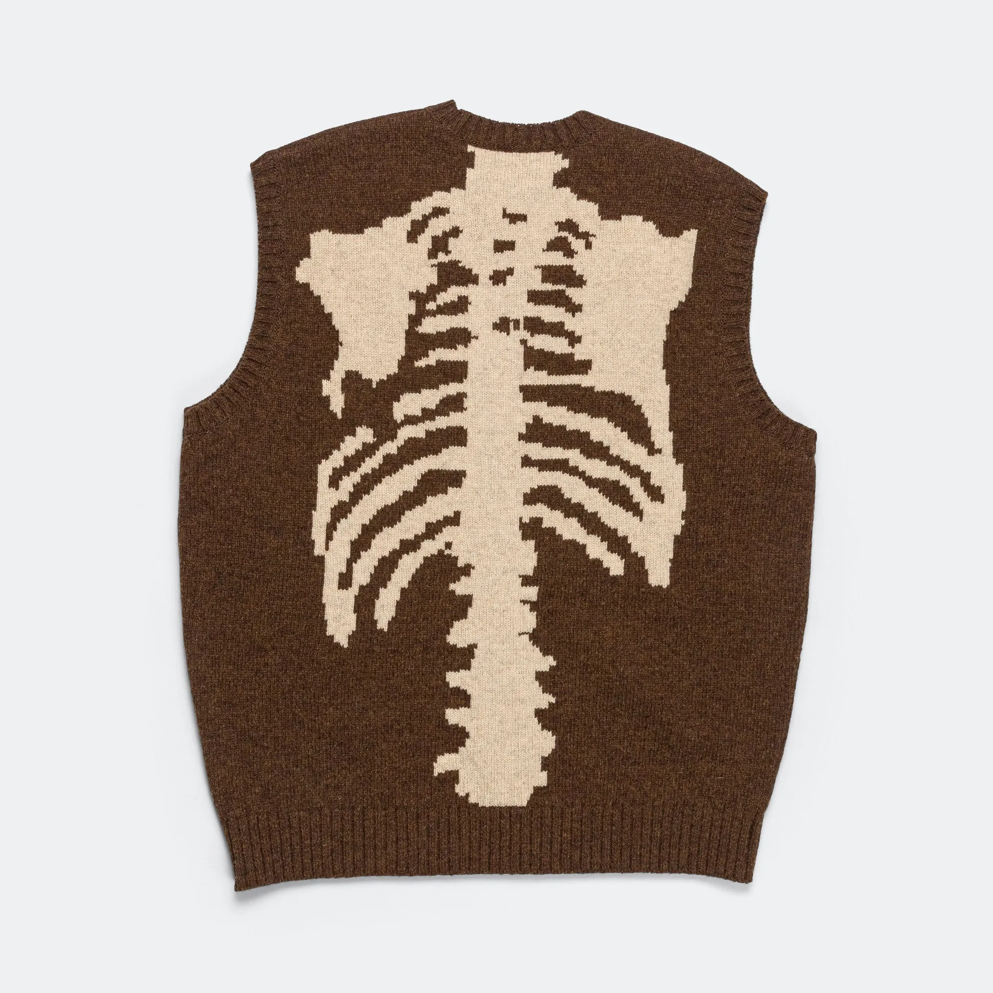 5G Wool BONE Vest - Brown