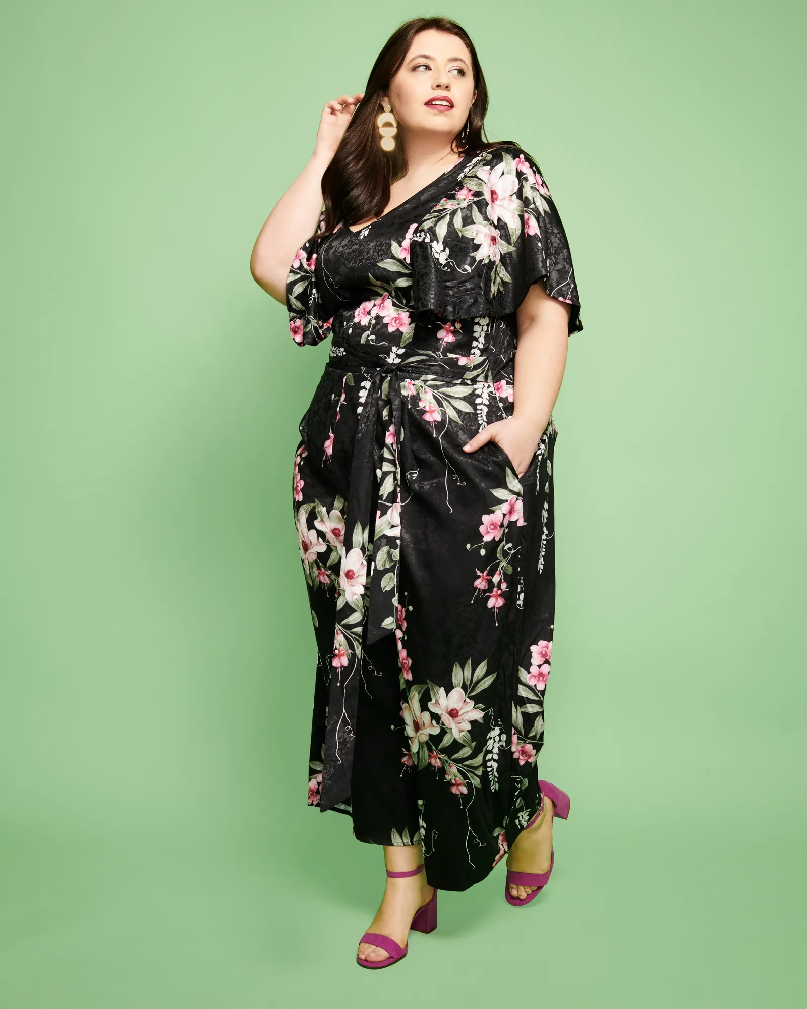 Addison Short Sleeve Jumpsuit | Navy / Pink