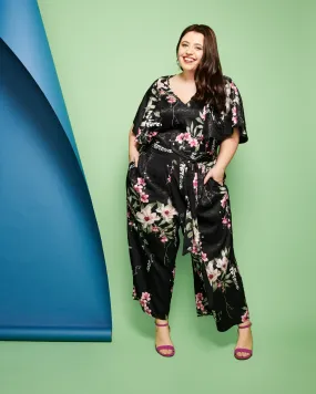 Addison Short Sleeve Jumpsuit | Navy / Pink