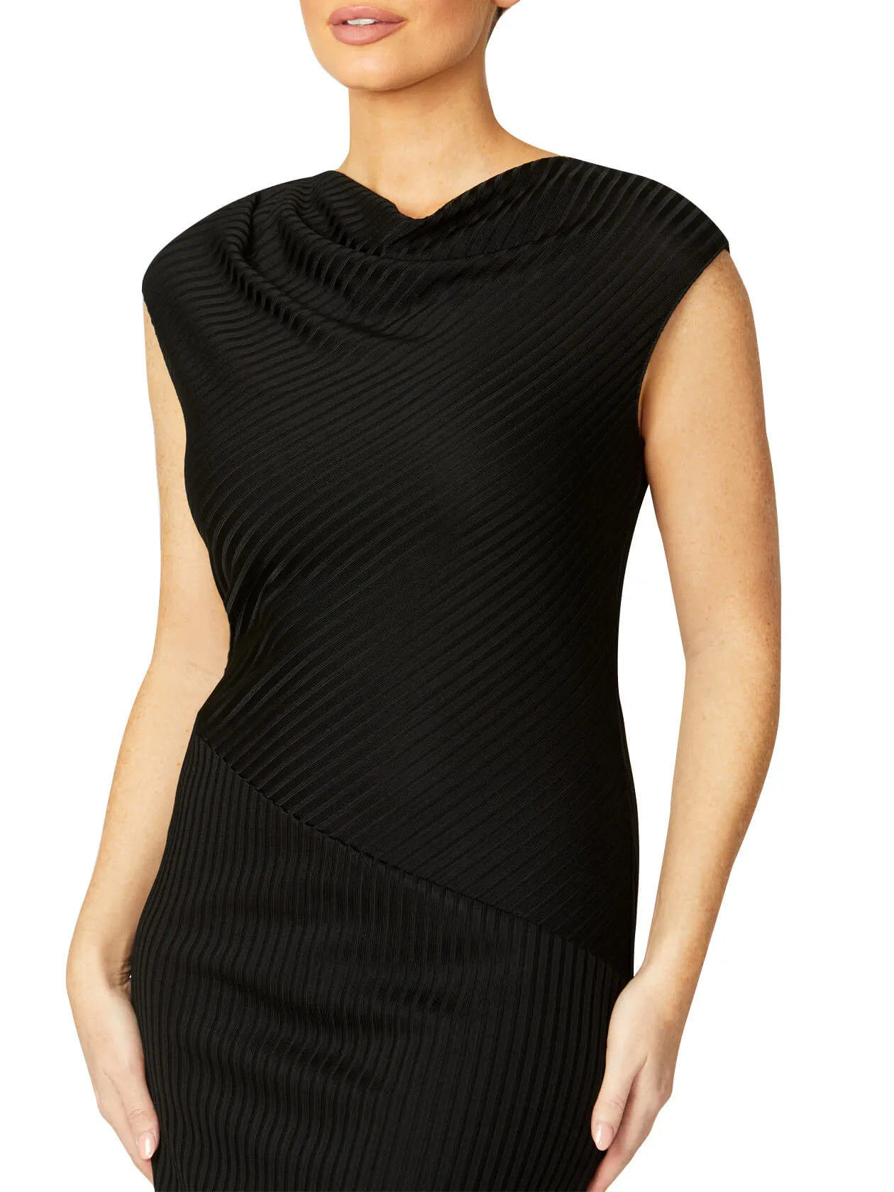 Anita Black Ribbed Dress