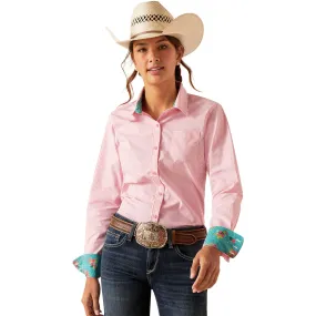 Ariat Ladies Kirby Stretch Camellia Rose Stripe Button Down Shirt 10048884