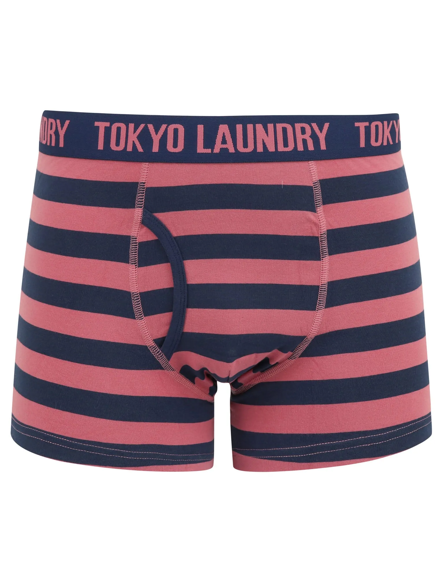 Arley (2 Pack) Striped Boxer Shorts Set in Heather Rose / Medieval Blue - Tokyo Laundry