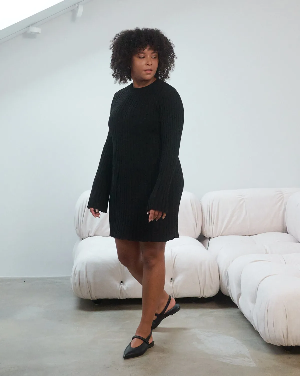 Aušra: Black Cotton Mini Dress