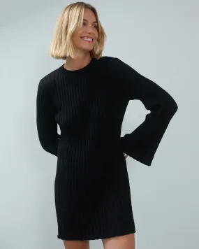 Aušra: Black Cotton Mini Dress