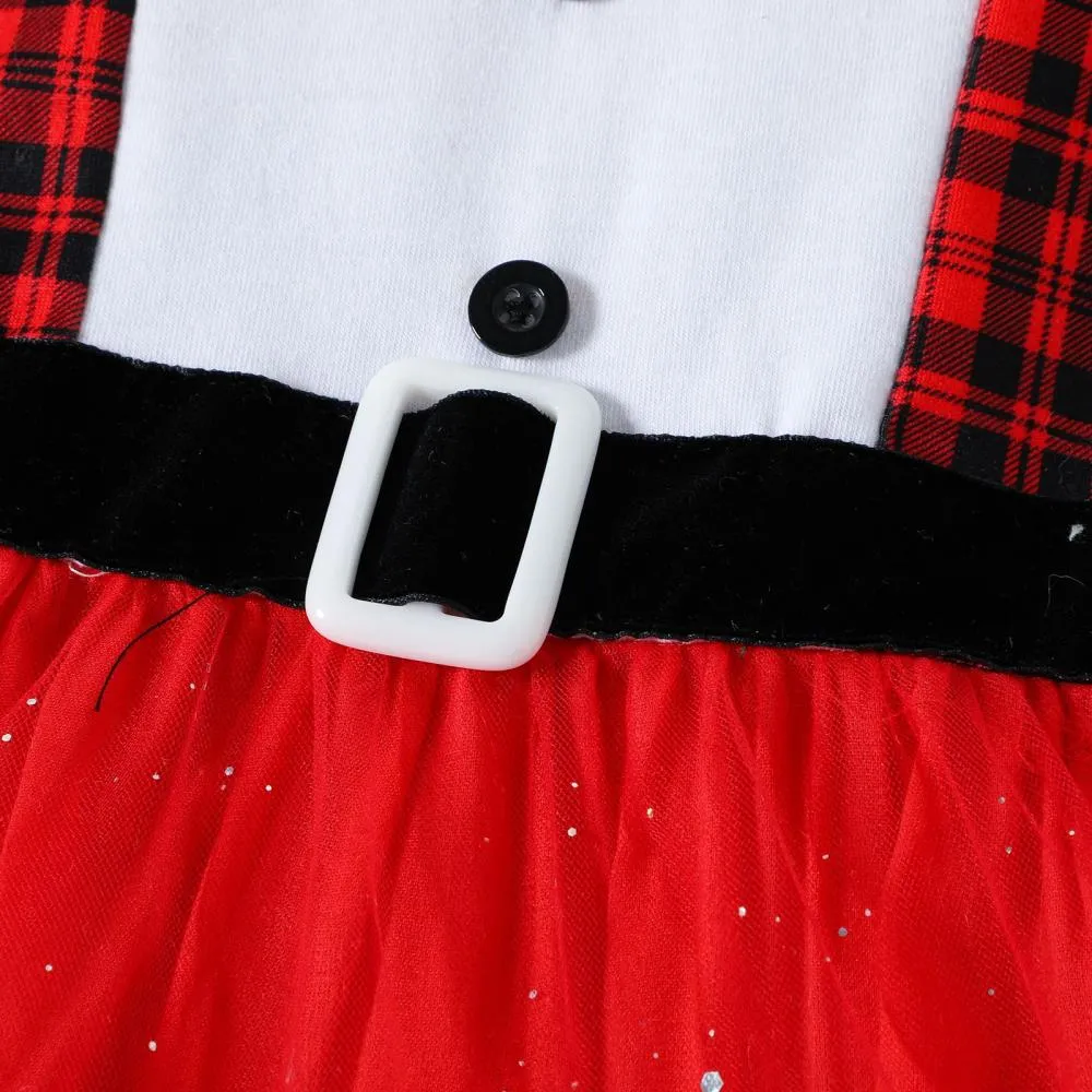Autumn/Winter Toddler Girls Christmas Plaid Mesh Dress Wholesale Girls Dress
