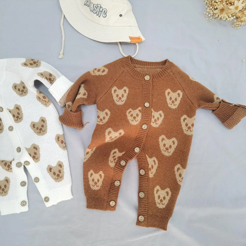 Baby Long Sleeve Knitted Autumn Winter Knitted Sweater Romper Wholesale Baby Clothes