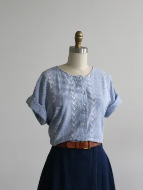 bellflower gingham button up