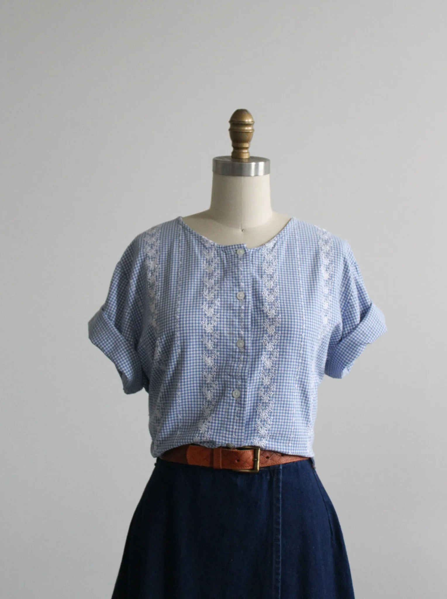 bellflower gingham button up