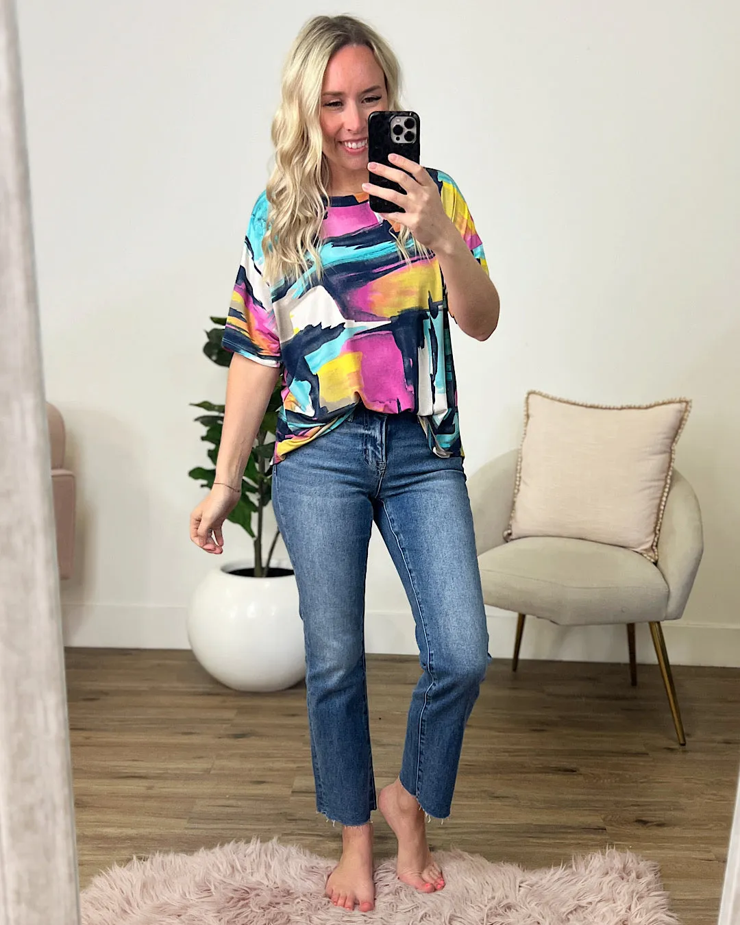 Beverly Water Color Patterned Top FINAL SALE