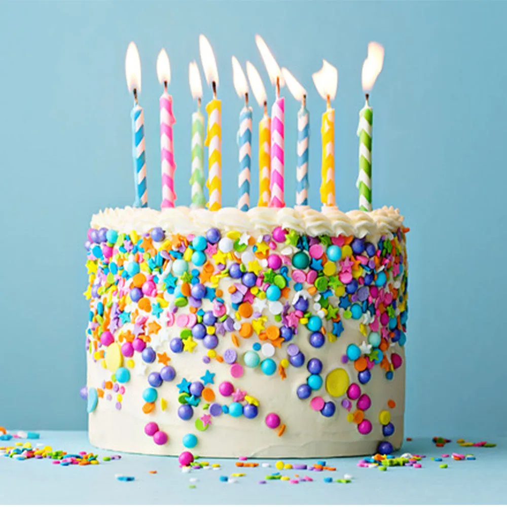 Birthday Candles with Cake Holders - 12 Pieces