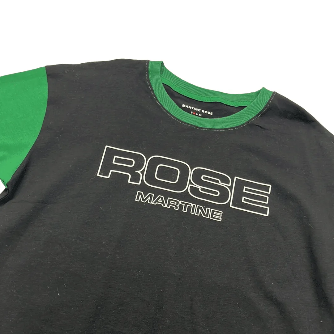 Black   Green Martine Rose Contrast Sleeve Tee - Medium