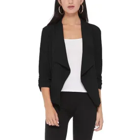 Black Solid Draped Blazer
