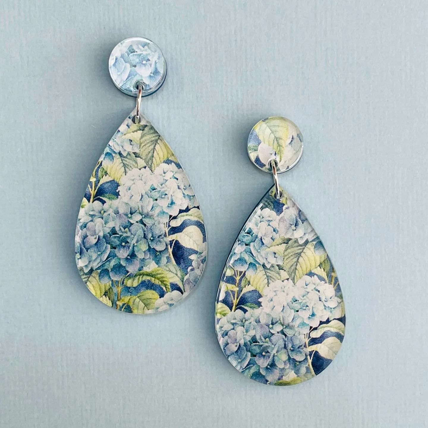 Blue hydrangea - Earrings
