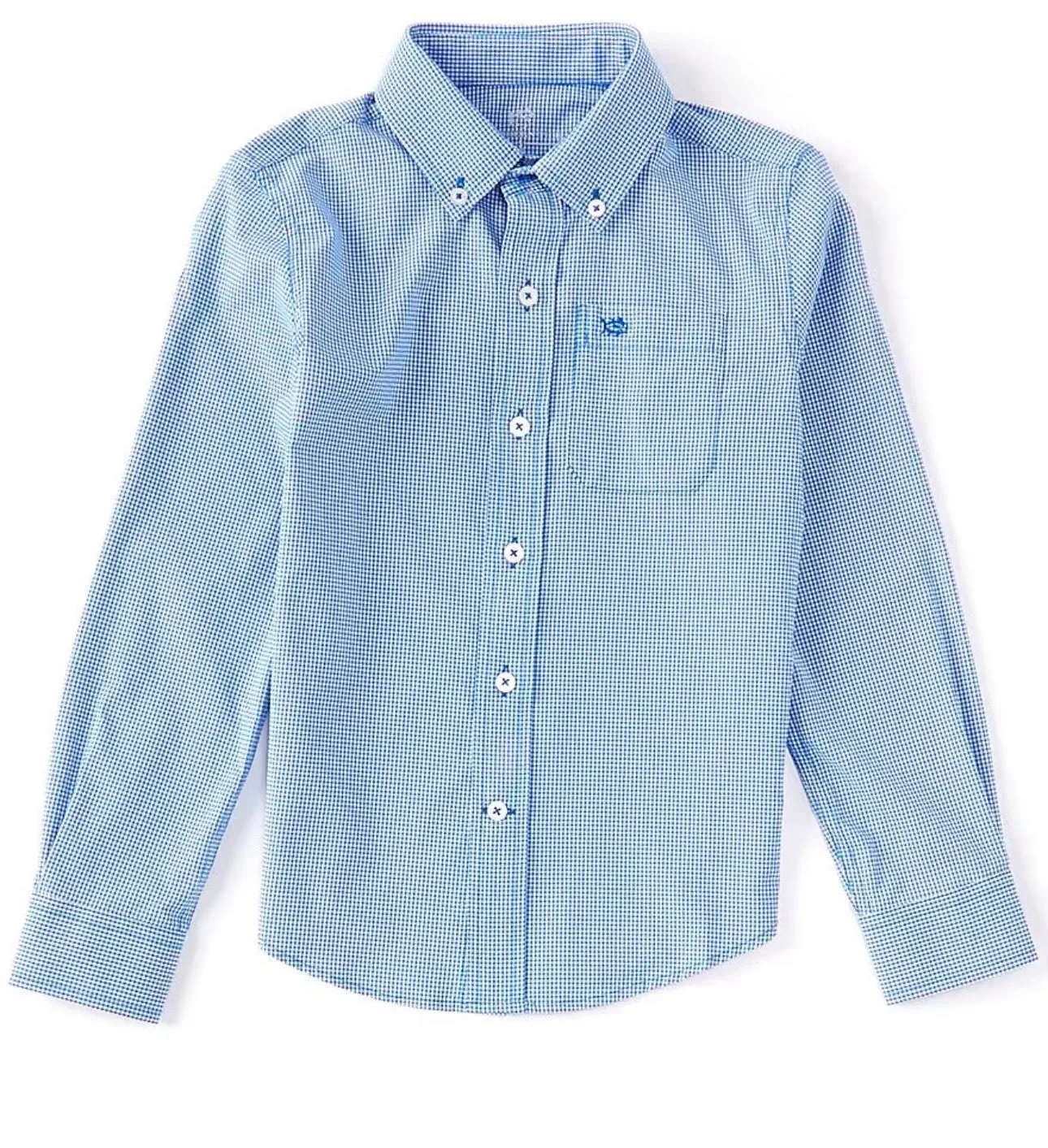 Boys Mini Gingham Intercoastal Button Down Shirt