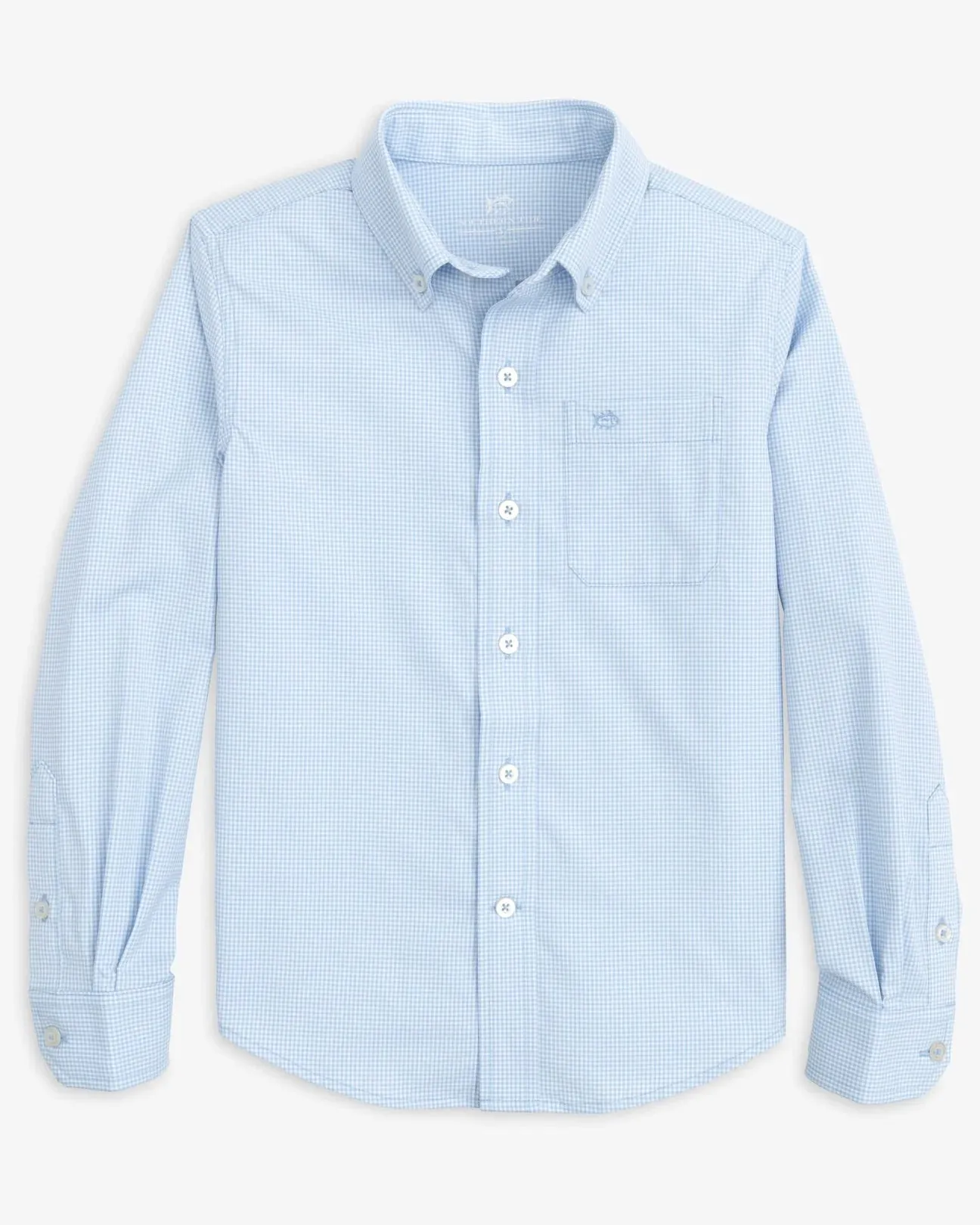 Boys Mini Gingham Intercoastal Button Down Shirt