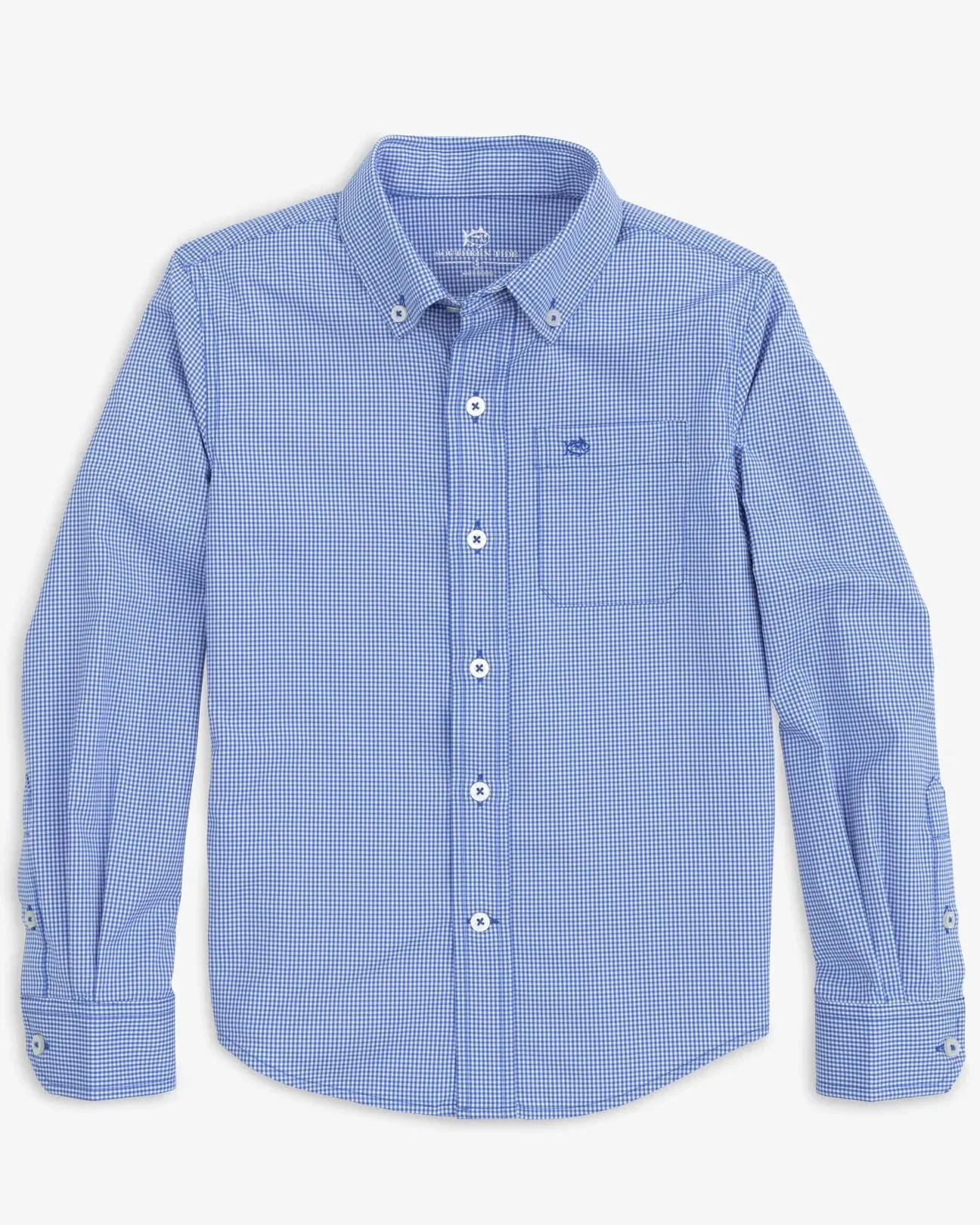 Boys Mini Gingham Intercoastal Button Down Shirt