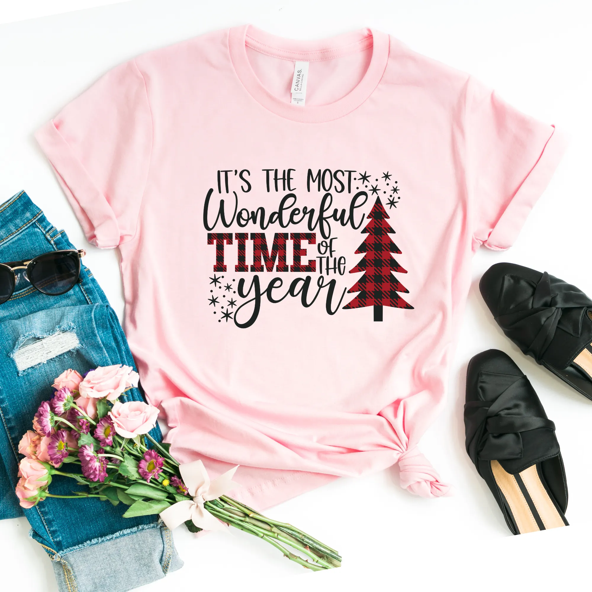 Buffalo Christmas Trees Wonderful Time of the Year T-Shirt