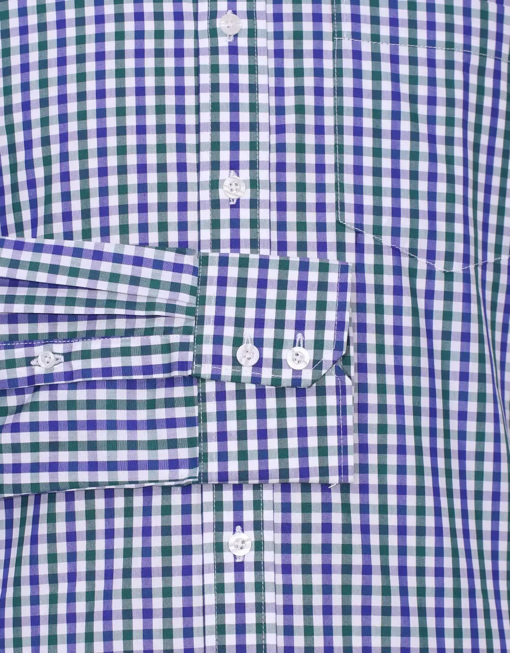 Button Down Shirt - Blue And Green Gingham Check Shirt