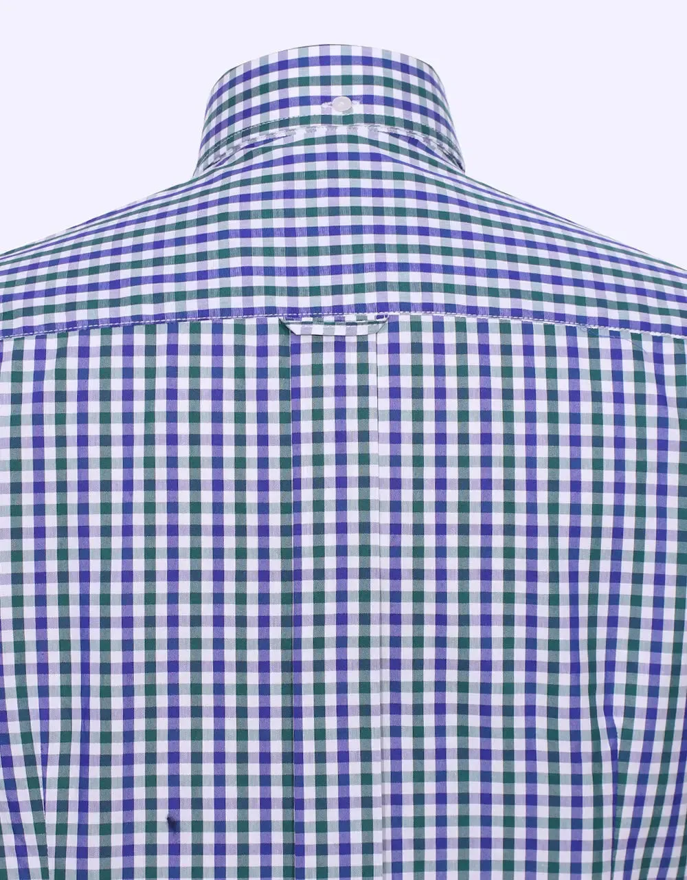 Button Down Shirt - Blue And Green Gingham Check Shirt