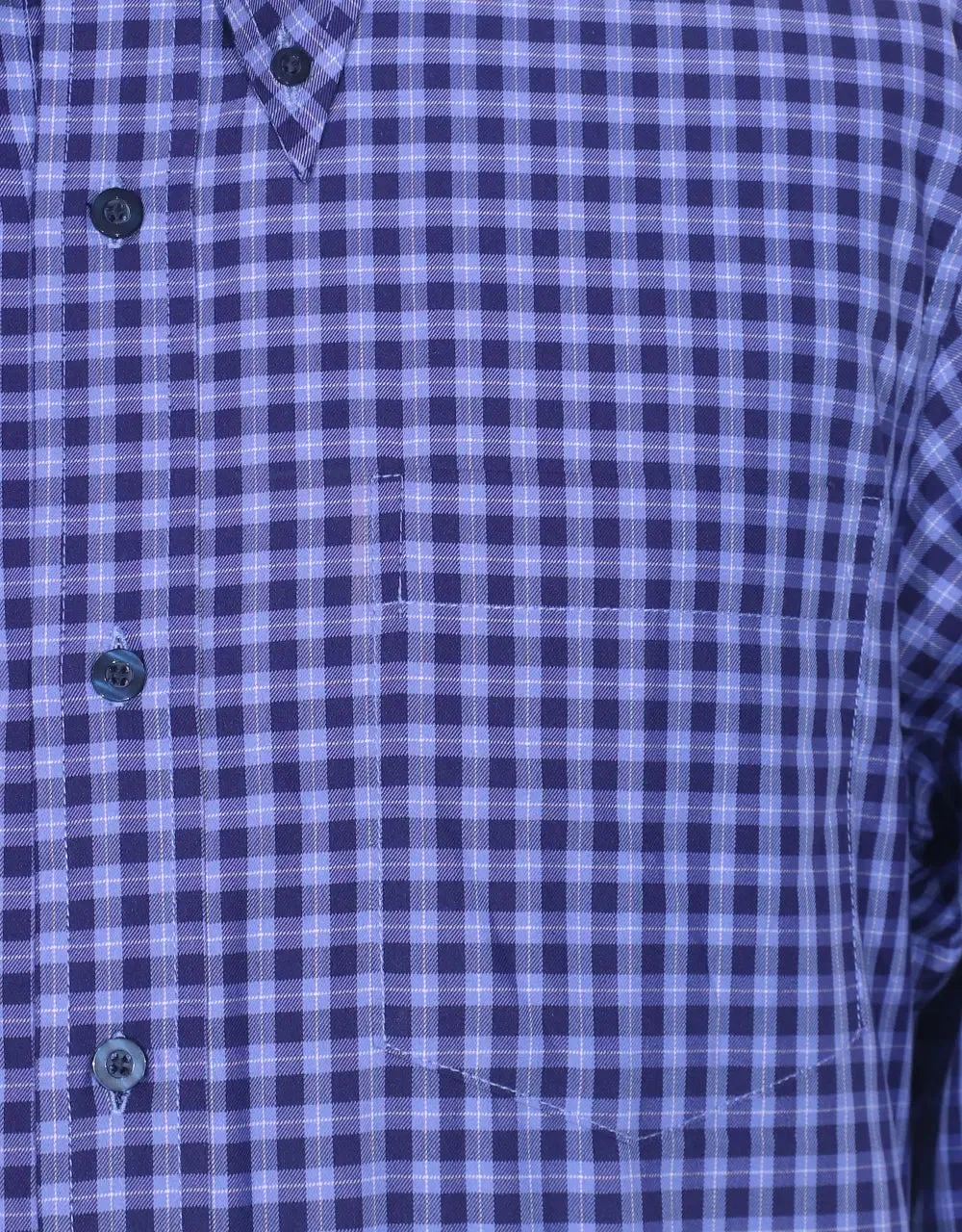 Button Down Shirt - Blue Gingham Check Shirt