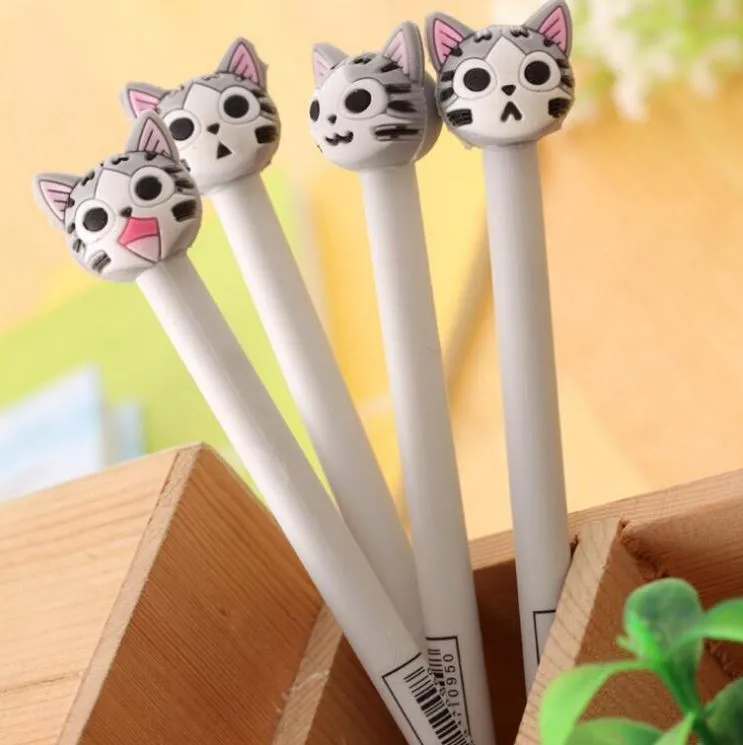 Cat Gel Pen - Grey - Set of 4