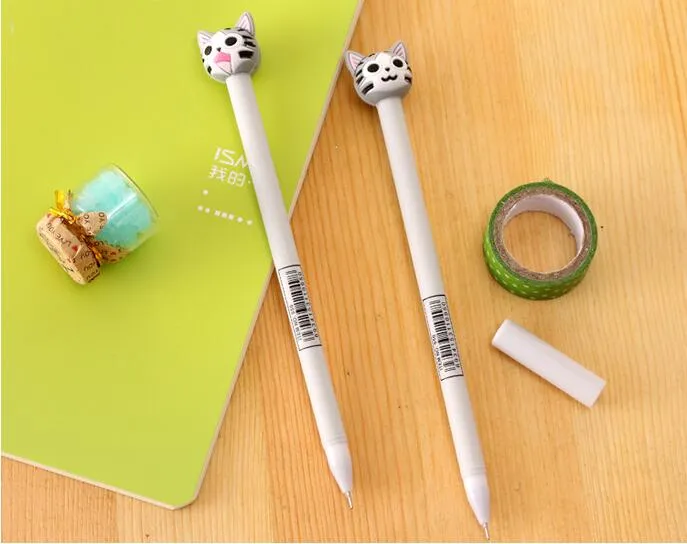 Cat Gel Pen - Grey - Set of 4