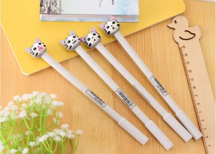 Cat Gel Pen - Grey - Set of 4