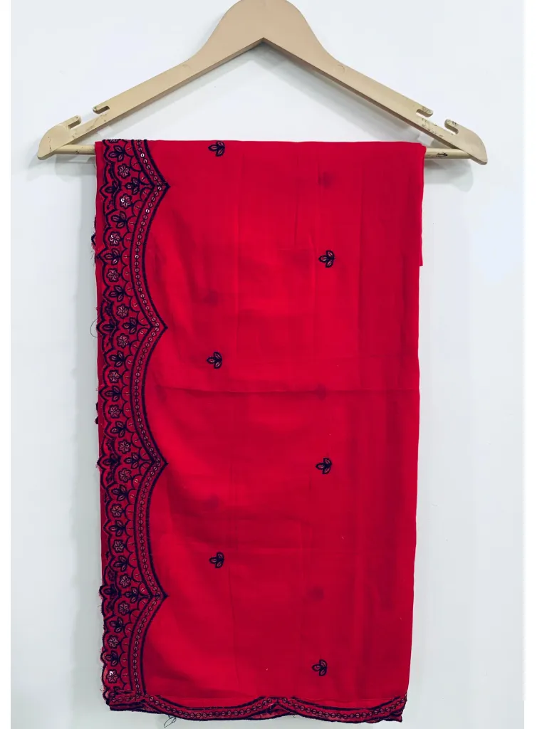 Cherry Bloom Embroidered Mul Dupatta