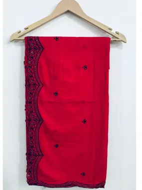 Cherry Bloom Embroidered Mul Dupatta