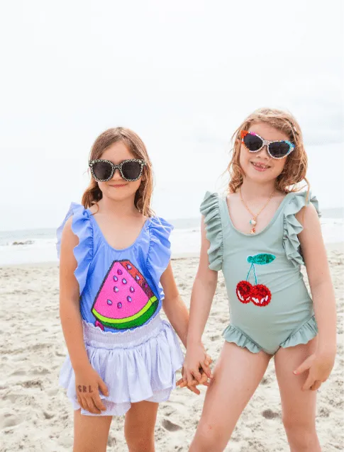Cherry Sequin Swim Suit