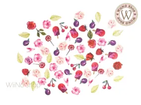 Cherry Strawberry Rose Nail Art Sequin Decoration (V10)