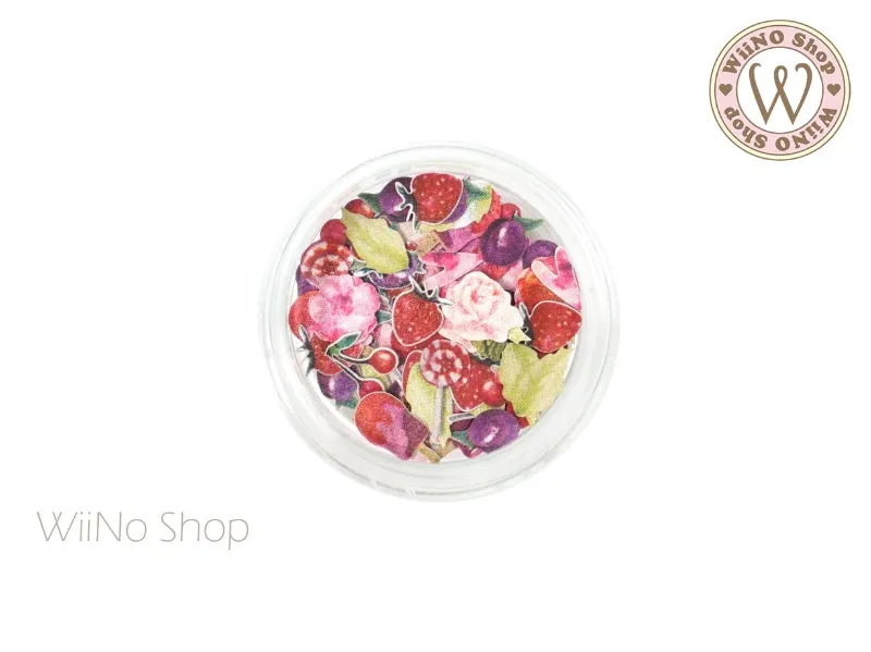 Cherry Strawberry Rose Nail Art Sequin Decoration (V10)