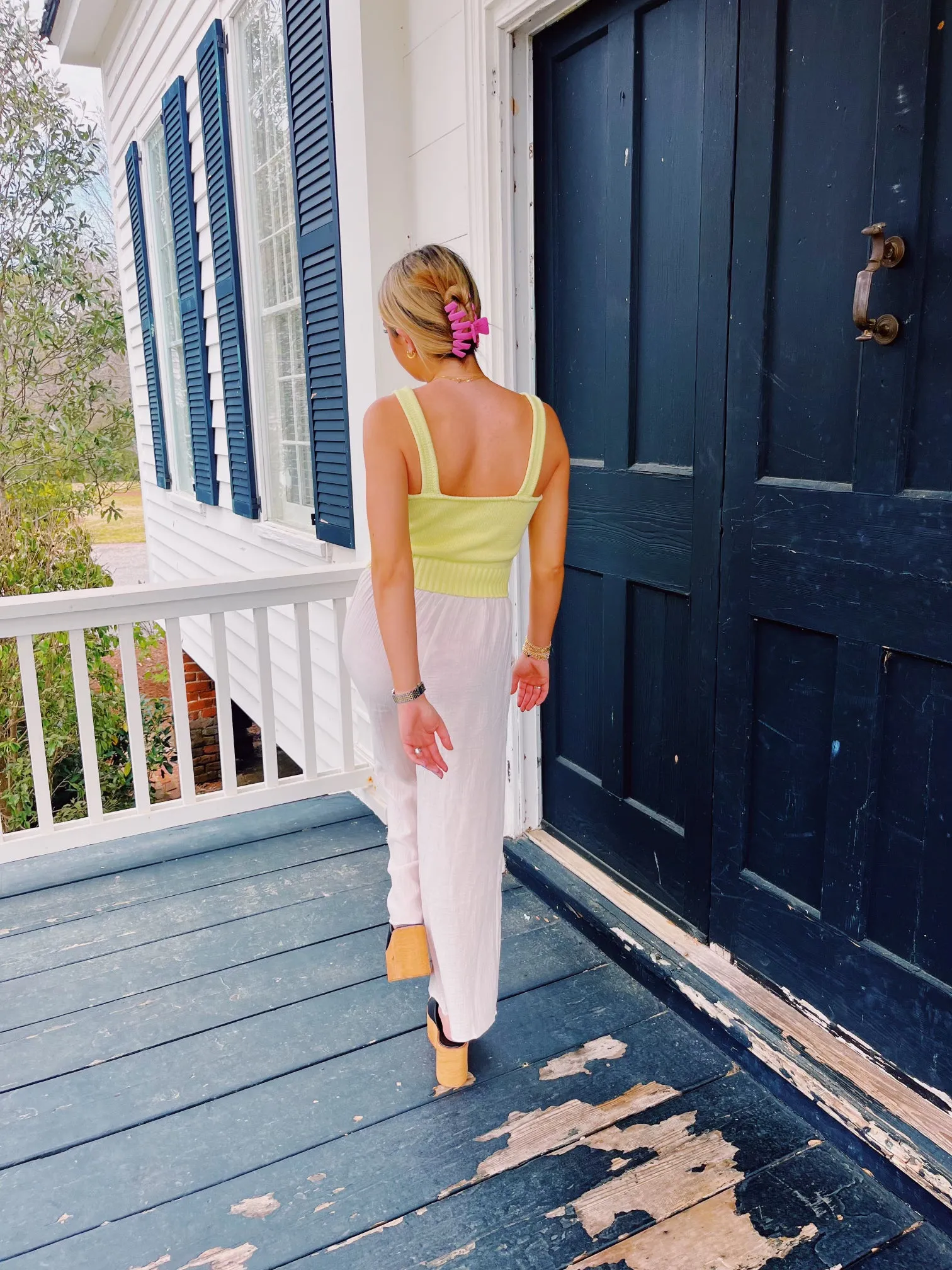 Clara Knit Sleeveless Top - Lime