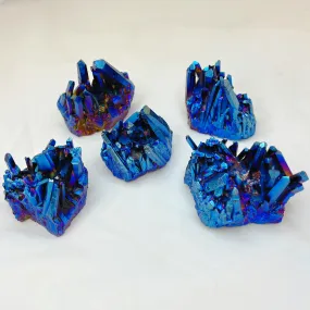 Cobalt Aura Quartz Clusters