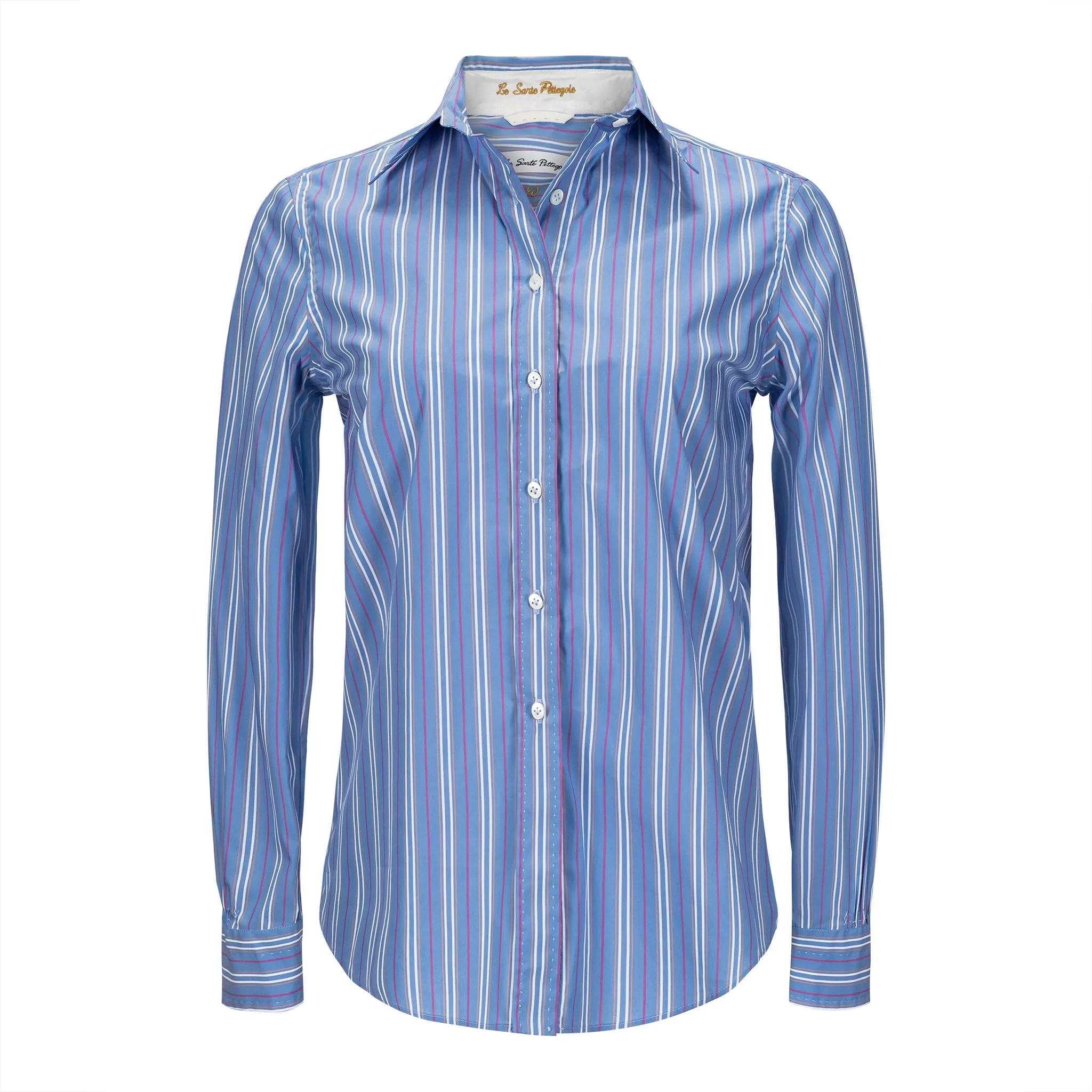 Colorful Blue Striped Cotton Shirt