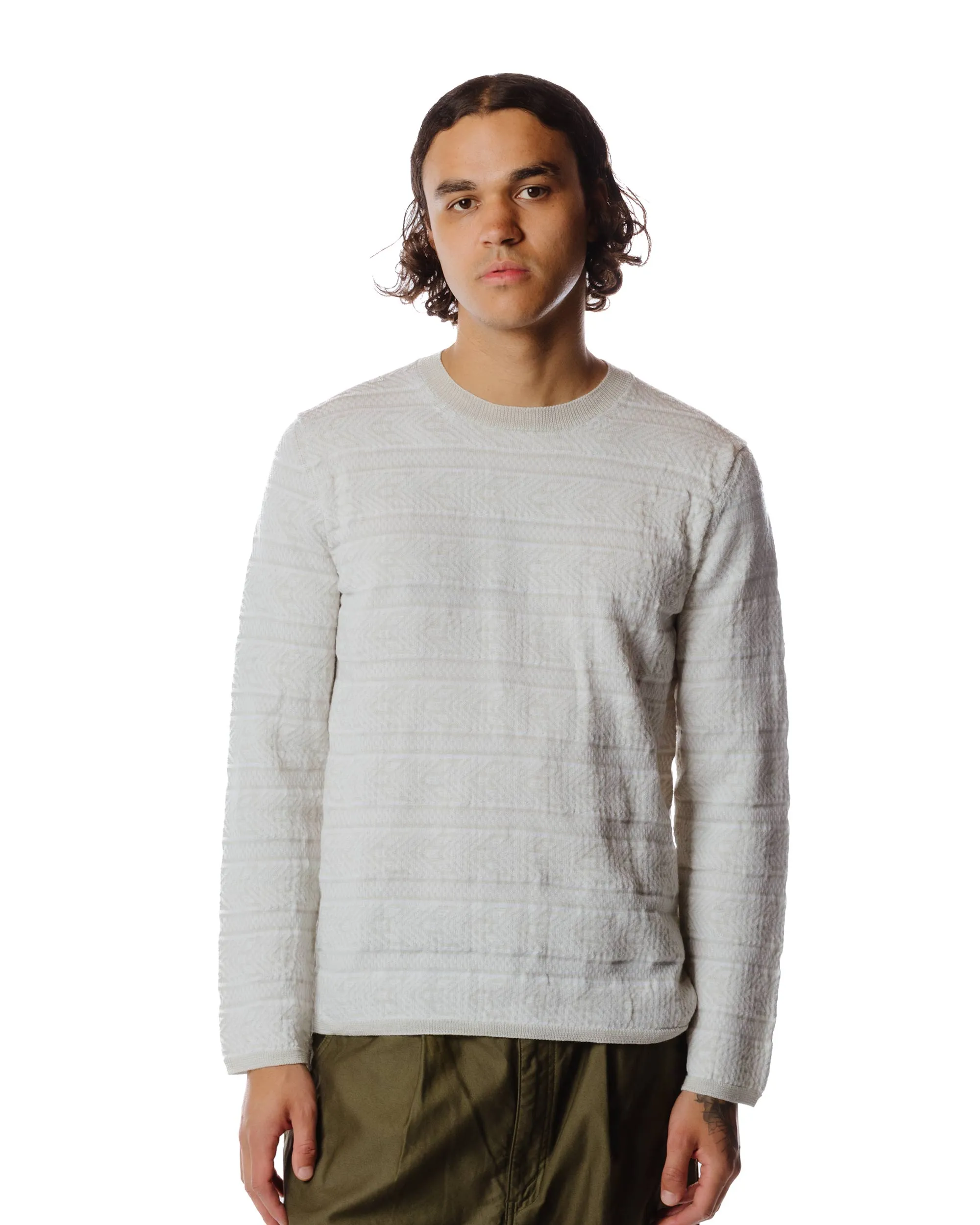 Comme des Garçons SHIRT Jacquard Knit Sweater Silver Grey