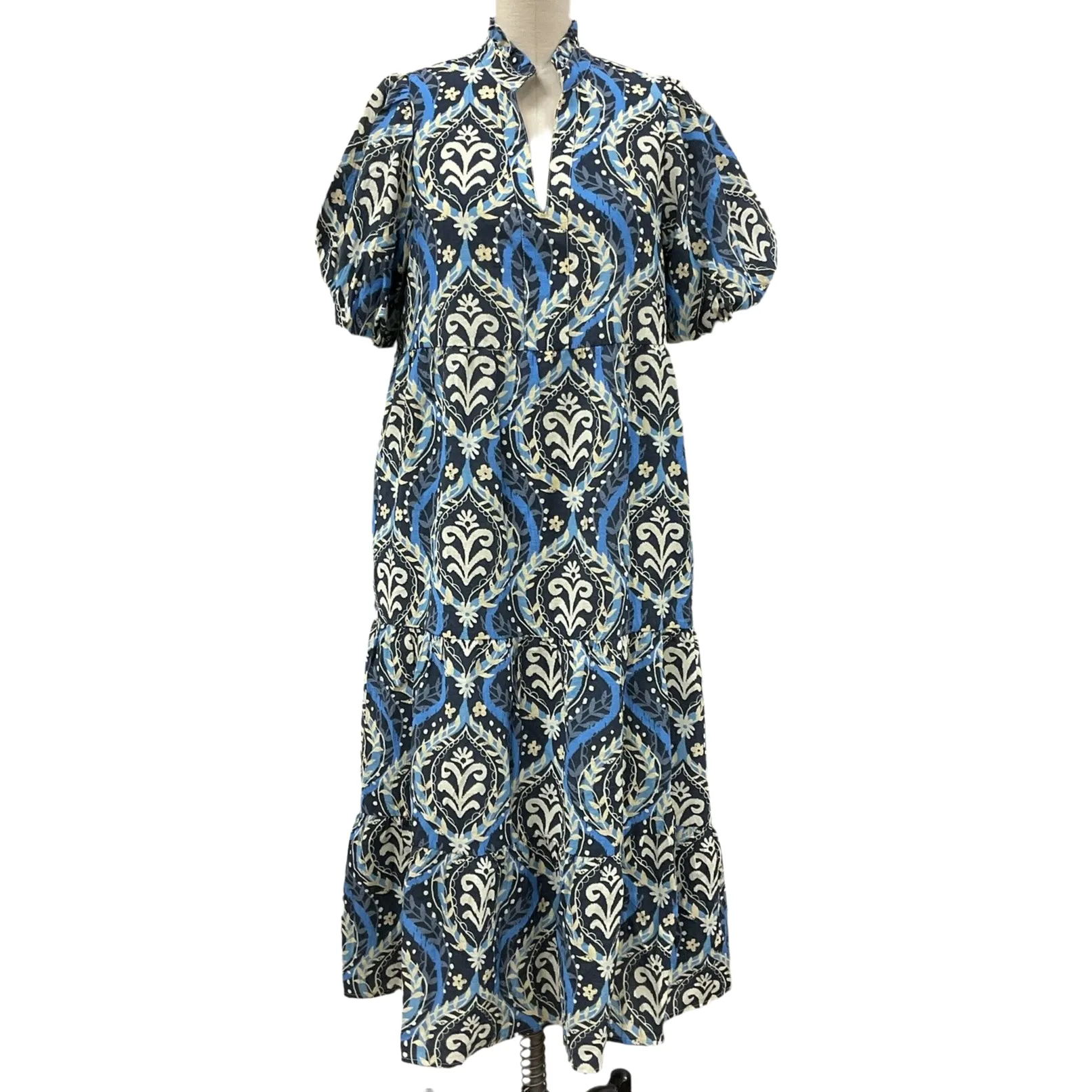 Connie Puff Sleeve Tiered Printed THML Dress