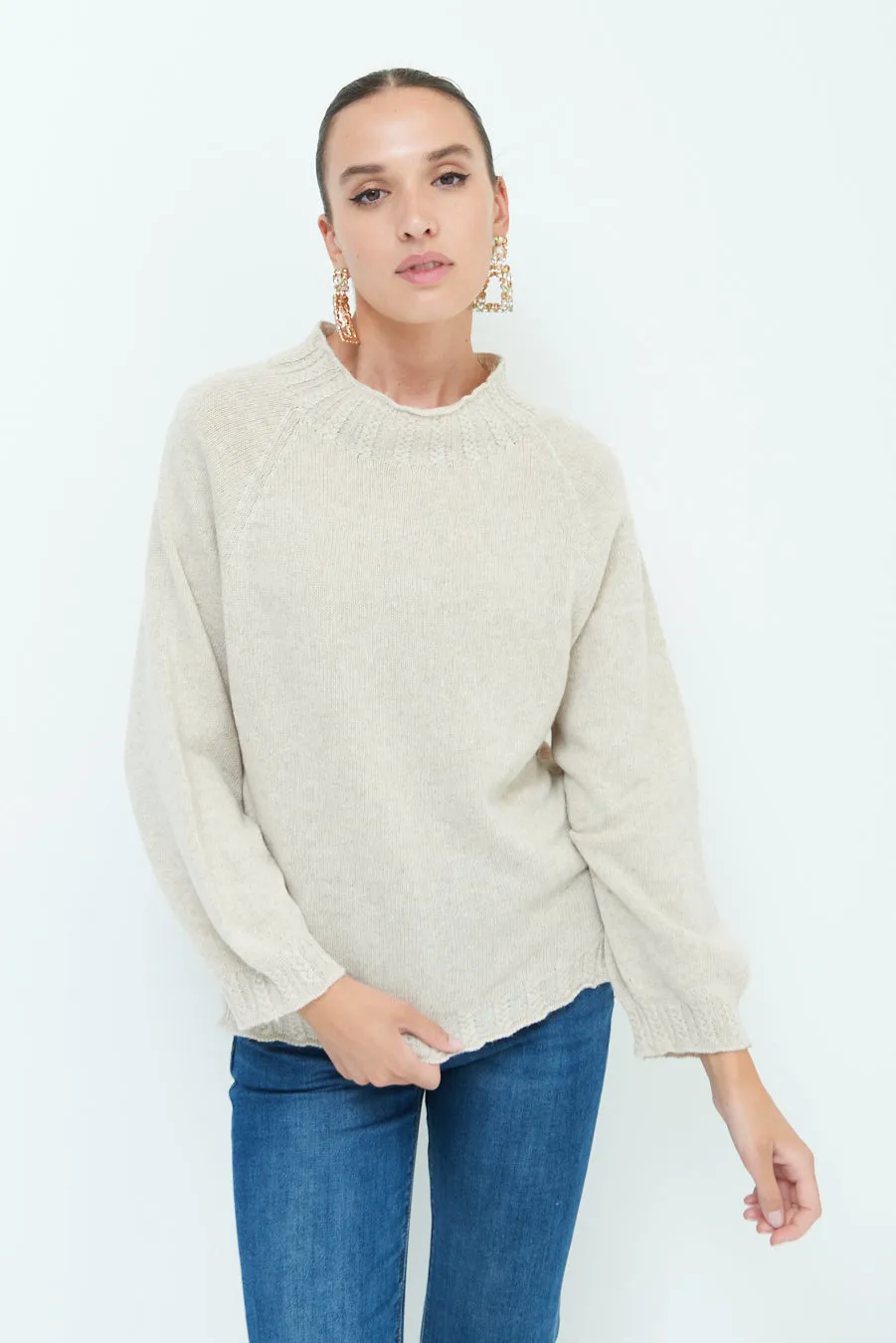 Cozy balloon sleeve sweater wholesale