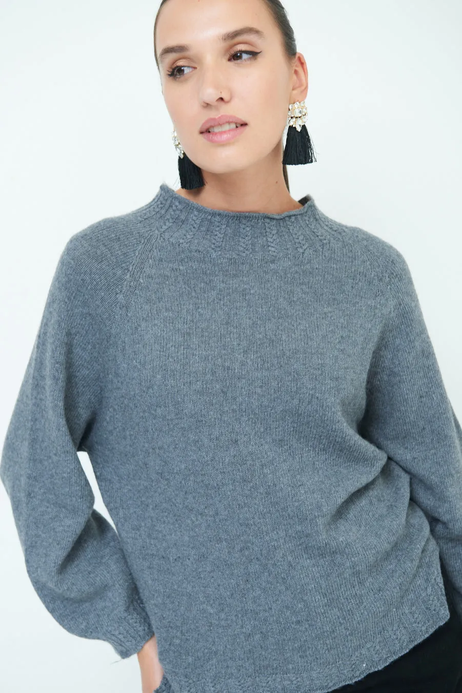 Cozy balloon sleeve sweater wholesale