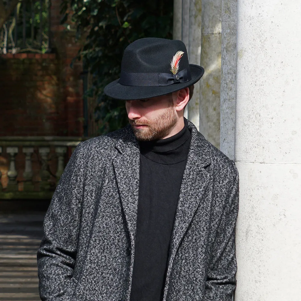 Crushable Blues Trilby Hat - Black