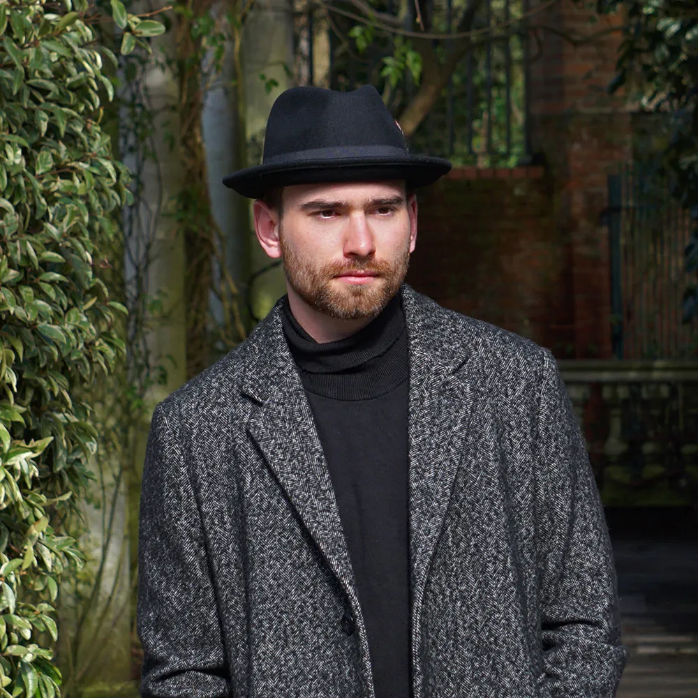 Crushable Blues Trilby Hat - Black