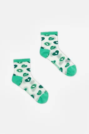 Cute Fruit Green Crew Sock