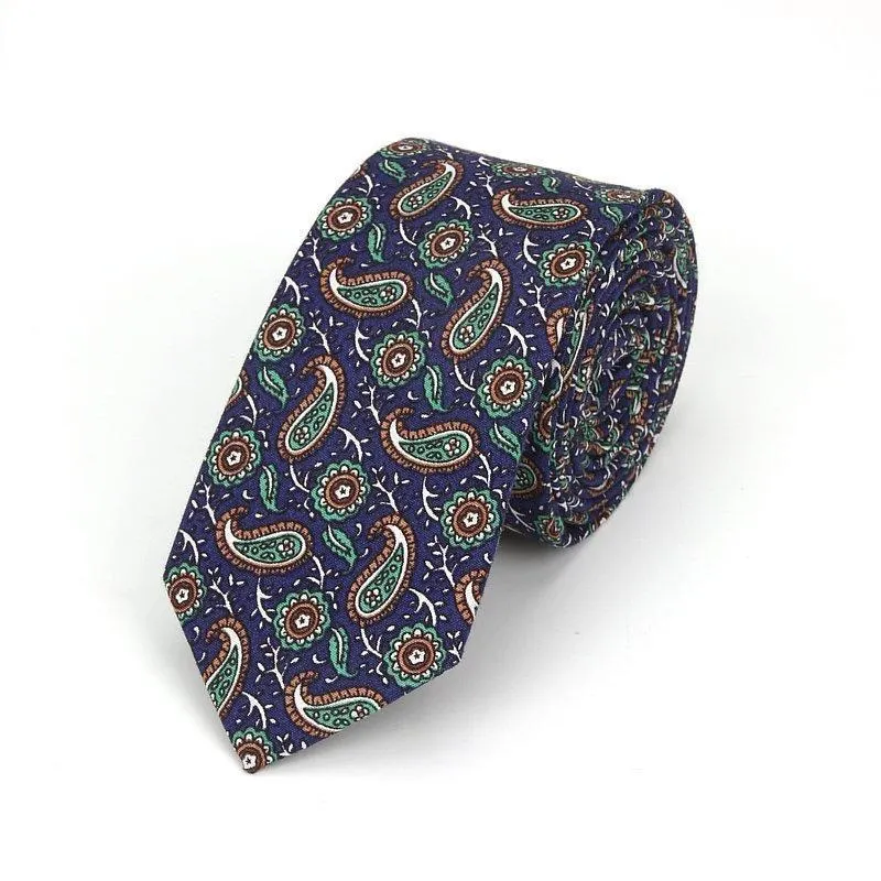 Elegant Paisley Cotton Tie