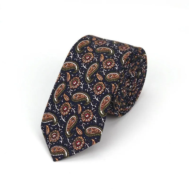 Elegant Paisley Cotton Tie