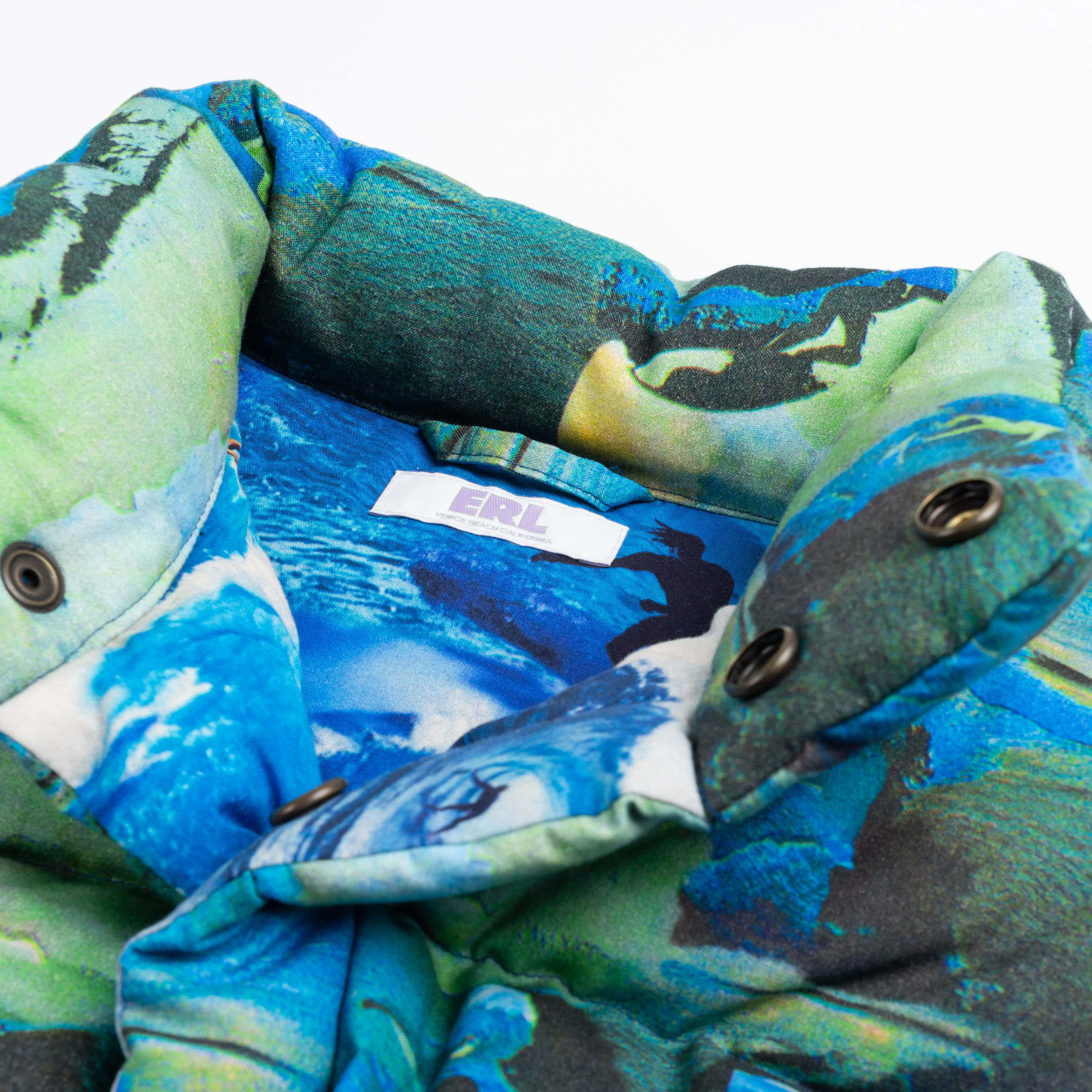 ERL Printed Quilted Puffer Vest ERL06J006 Green Sunset