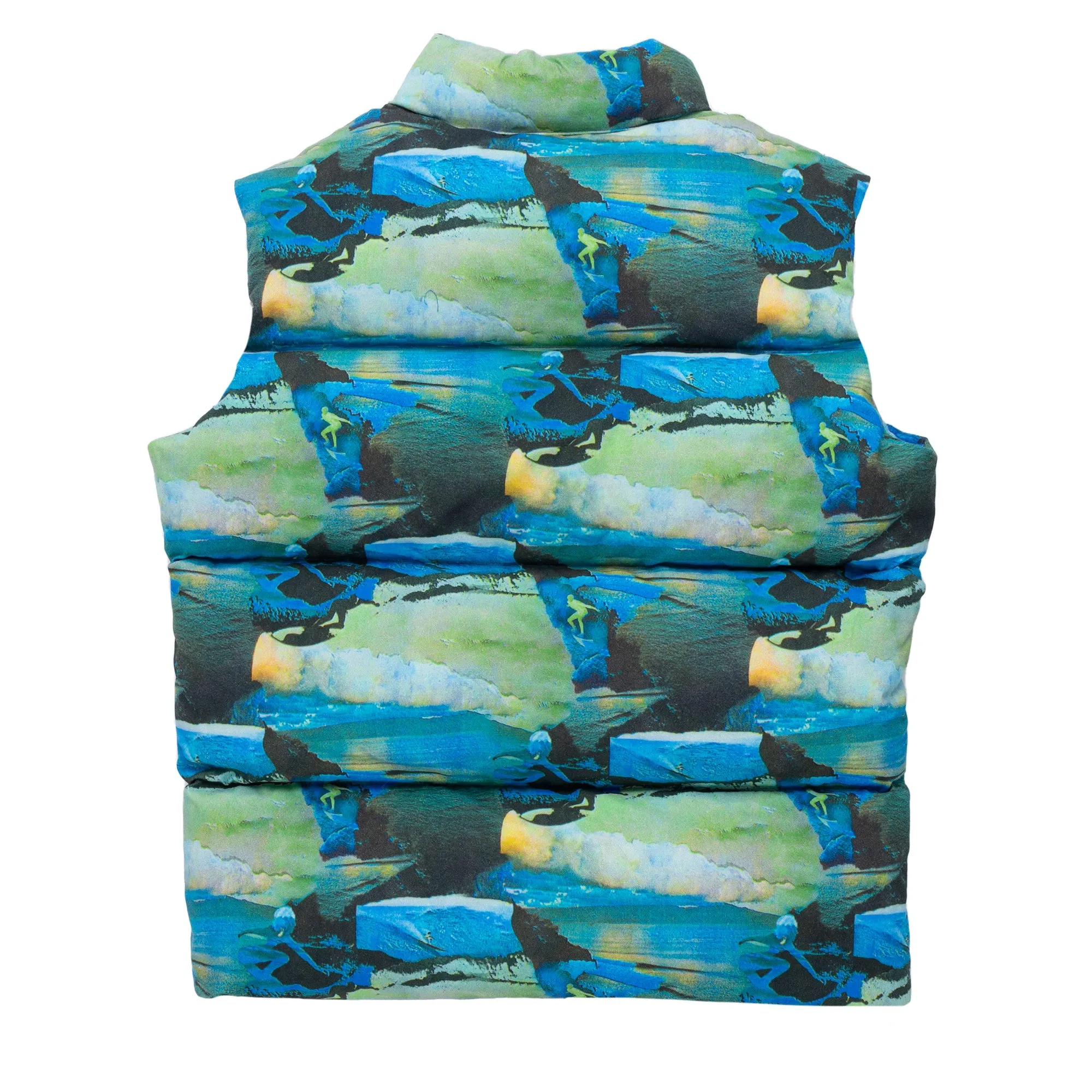 ERL Printed Quilted Puffer Vest ERL06J006 Green Sunset
