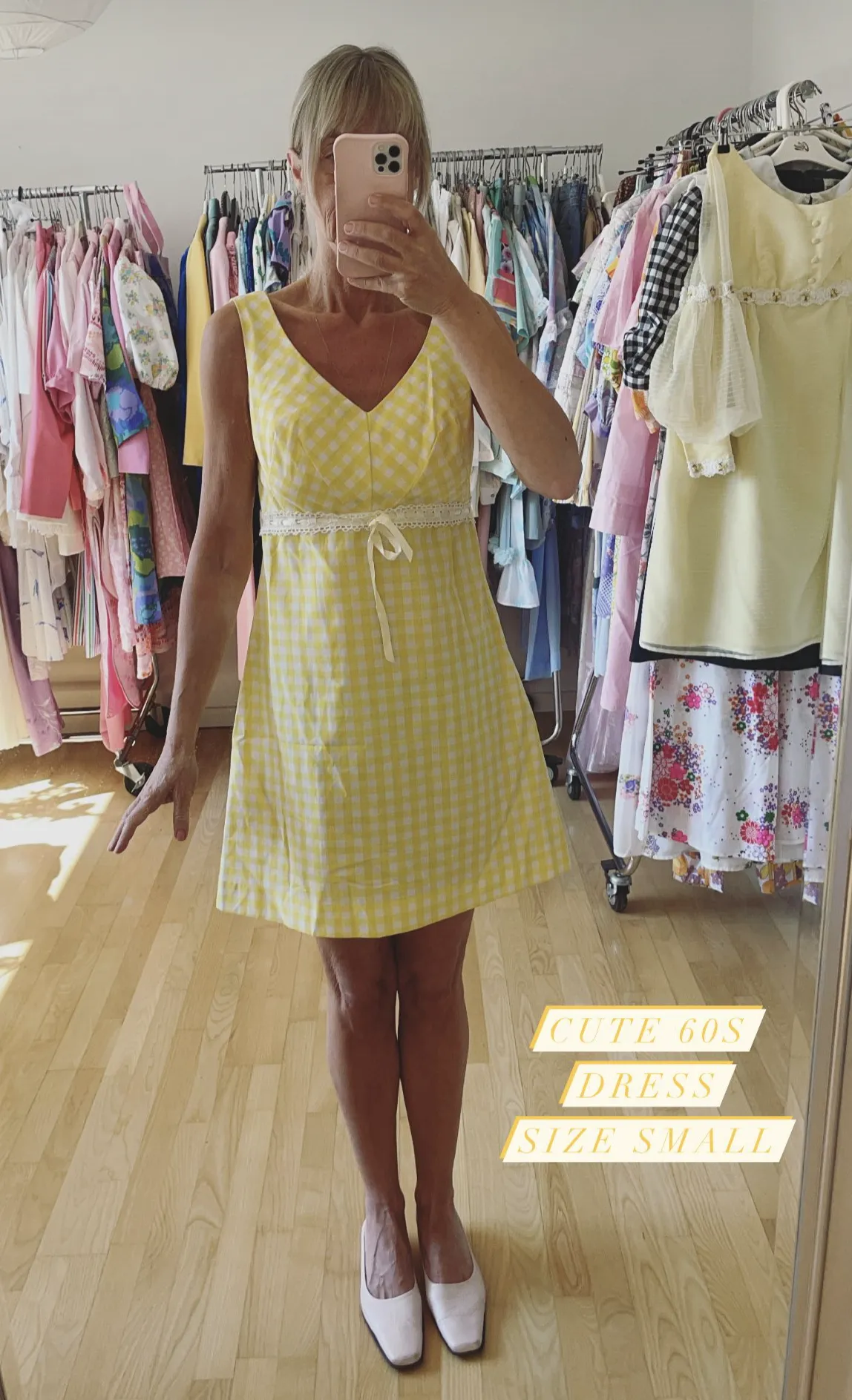 Gingham Short Summer 60's Dress