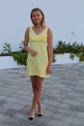 Gingham Short Summer 60's Dress