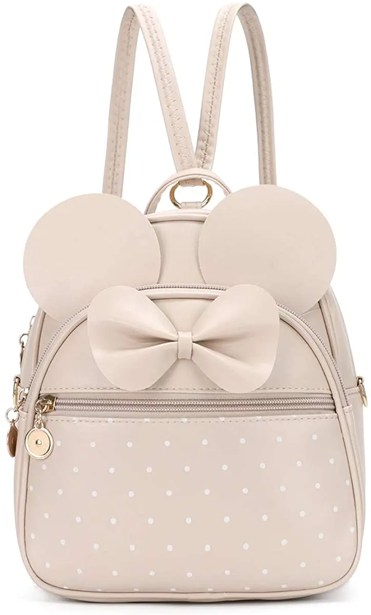 Girls Bowknot Polka Dot Cute Mini Backpack